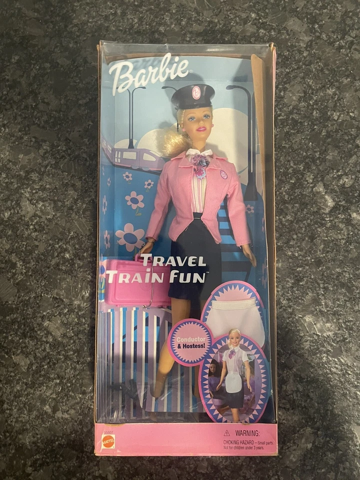 2001 年芭比旅行火车趣味娃娃指挥和女主人美泰全新带盒 — 第 2/4 张图片