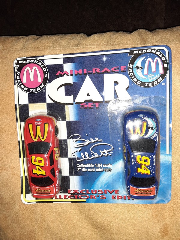 VINTAGE 1997 MINI BILL ELLIOTT NO.  94  RACE CAR SET 1:64 SCALE 3 " DIE CAST