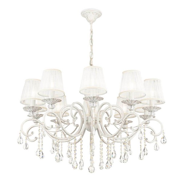Maytoni Grace Kronleuchter, HäNgeleuchte 10X E14 Weiss, Gold Organza-image