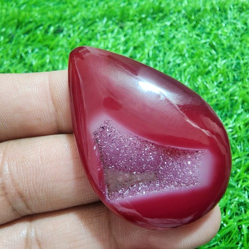 For Jewelry 97.25 Carat Exquisite Yummy Window Druzy Agate Pear Shape Gemstone - Picture 5 of 7