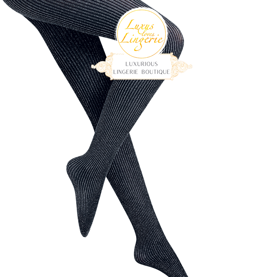 Dora Tights By Wolford M Medium Navy Opal Silver Tights with Glitter