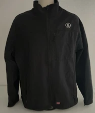 Red Kap Men's Softshell Jacket Black XXL Zip Pockets Fleece Lined Workwear