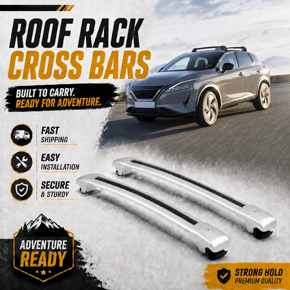 2PCS Roof Rack Cross Bars Cargo Carrier Fits For Nissan Qashqai 2019-2023 ALU - Image 1 of 4