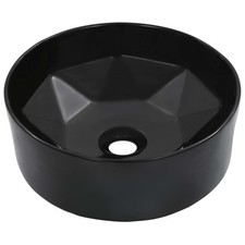 Image of Wash Basin 36x14cm Ceramic Bathroom Wash Bowl Sink Unit Black/White vidaXL