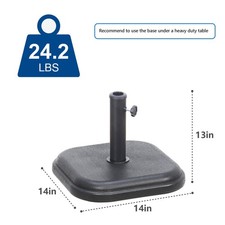 24 lb. Square Patio Umbrella Base Outdoor Umbrella Stand For Use 
