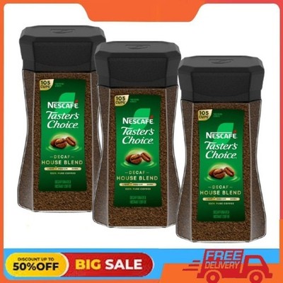 3 Pack NESCAFÉ Taster's Choice Decaf Blend Medium Light Roast Instant Coffee 7oz