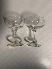 Libbey Champagne Sherbet Clear Glass 1960s Set Of 2