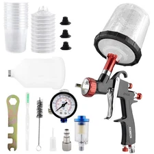 LVLP R500 Air Spray Gun 1.3mm Nozzles Car Wall Paint Repair Gun w/15x Mix Cups