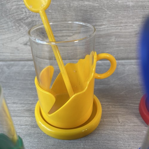 Randwyck Cups Vintage Set With 4 Cups Coasters & Stirrers Retro Multicoloured - Picture 5 of 10