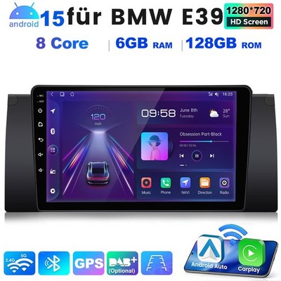 Android 15 Autoradio GPS NAVI WIFI BT RDS USB 128GB für BMW 5er E39 X5 E53 M5