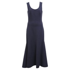 Stella Mccartney Flared Midi Dress In Viscose Women Blue Size 36