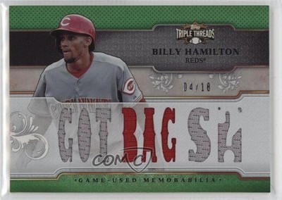 2014 Topps Triple Threads Relics Emerald 4/18 Billy Hamilton Rookie RC k4s