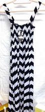 Black  Gray Juniors Chevron Pattern Dress w Shirred Bodice  Wide Straps XXL