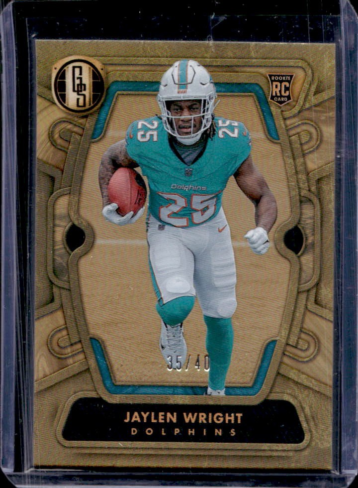 2024 Panini Gold Standard Jaylen Wright RC Citrine Rookie #35/40 Dolphins
