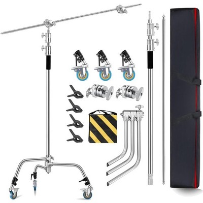 Heavy Duty C Stand with Boom Arm and Wheel&Strong Carry Bag,Max Height 10.8FT...