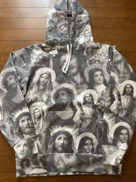 Sweat à capuche comme neuf 18AW Suprême Jésus et Marie maria Jesus Maria Gr