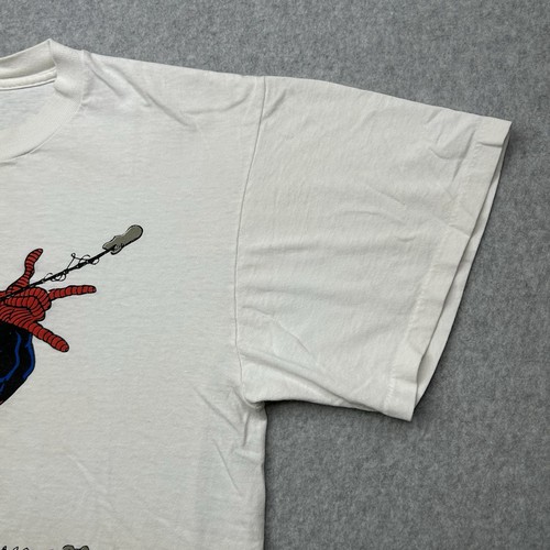 Vintage 90s Spiderman T-Shirt Marvel Comics White Size Large Single Stitch USA - Picture 7 of 15