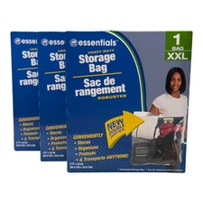 Essentials Heavy Duty Storage Bag XXLarge 2ft x 20in Double Zipper Seal - 3 Pack