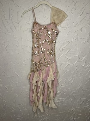 Weissman Dance Costume Adult Almost Lover Style 7531 Pink And Gold Unitard  Dress | eBay