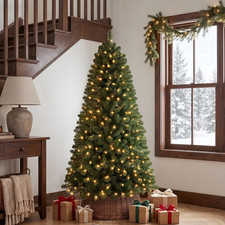 6.5Ft Prelit Artificial Classic Christmas Tree with Warm White Lights