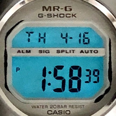 G-SHOCK MRG-100T-8 Titanium Digital Watch Gold Dial Silver Band