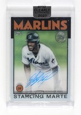 2021 Clearly Authentic 1986 Topps Baseball Starling Marte #86TBA-SM Auto 1dm4
