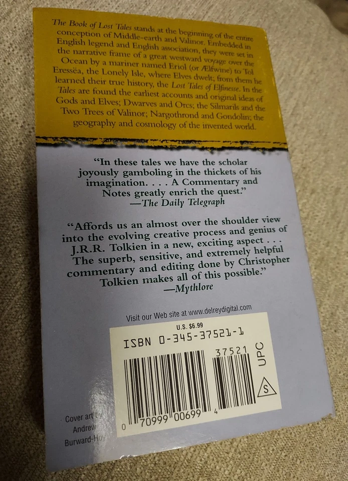 Book of Lost Tales: I & 2 JRR Tolkien история Средиземья в мягкой обложке - Изображение 2 из 4