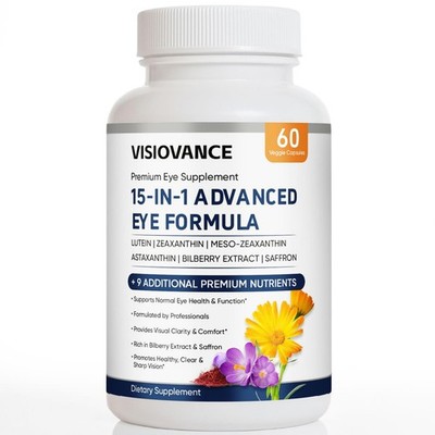 VisioVance 15 in 1 Advanced Eye Formula - Neurobella Eye Formula with All 3 C...