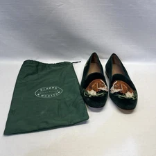 Stubbs & Wootton Velvet Needlepoint Loafers Green Dog Motif Women’s Size 9