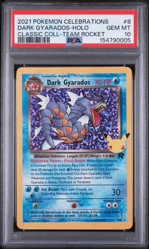 2021 POKEMON CELEBRATIONS CLASSIC COLLECTION #8 DARK GYARADOS-HOLO PSA 10