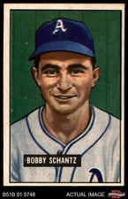 1951 Bowman #227 Bobby Shantz Last Name Schantz Athletics UER 5 - EX