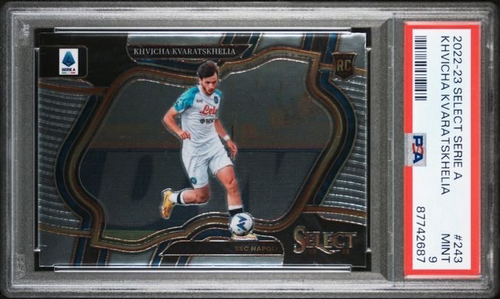 KHVICHA KVARATSKHELIA * PSA 9 * 2022-23 SELECT SERIE A #243 PSG ROOKIE CARD RC - Picture 3 of 4