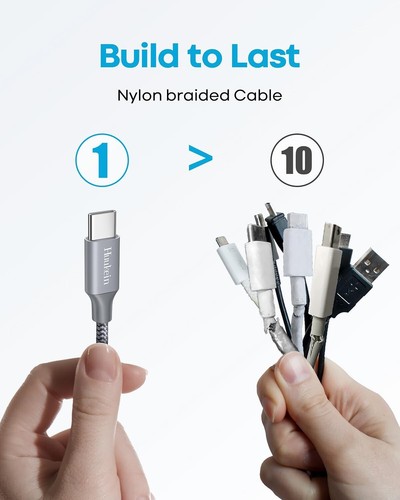 Câble USB C Court 1Ft, Pack de 2 Câble USB a vers USB C Charge Rapide, Short USBC Cha - Photo 5 sur 8