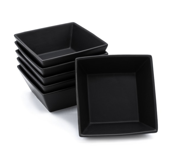 Porzellan MüSli Schale 450Ml Schwarz - 6Er Set Dessert Obst SchüSsel Salat Bowl-image