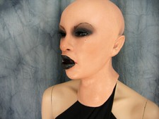Latexmaske DARK ANGEL +WIMPERN Frauenmaske Crossdresser MTF Trans* Emo Goth Frau