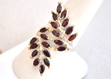 Garnet Ring in Sterling Silver -- Size 8.5