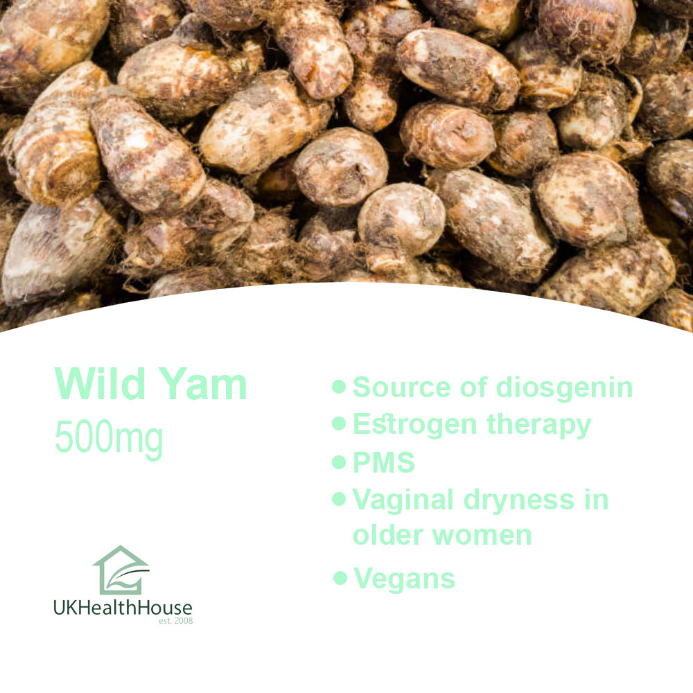 Mexican Wild Yam 500mg Tablets Estrogen Boost Menopause, Menstrual