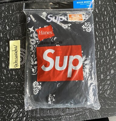 Supreme Hanes Bandana Boxer Briefs Black Size M Medium Men's 2