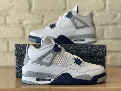 Nike Air Jordan Retro 4 Midnight Navy Basketball Shoes Men s Size 11 DH6927-140