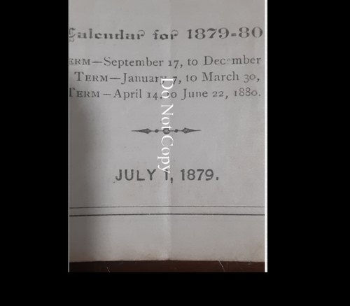 1879 YANKTON HIGH SCHOOL DAKOTA TERRITORY PAMPHLET. 1878-79 South Dakota School - Picture 2 of 5