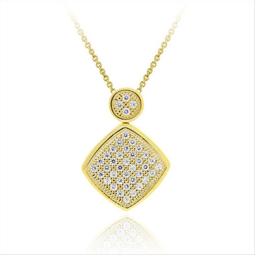 Pendentif Cœur En Filigrane Plaqué Or 18K Sur Argent 925 - Longueur 18 Pouces