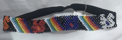 ?‍♀️?Halloween Genuine Native American Multi Color Beaded Head Band Size:OS Hand Made Beaded Headband - Native American Style Hair  main image 2