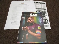 DERBY COUNTY&nbsp; v&nbsp; BRISTOL ROVERS&nbsp; 2022/23&nbsp; OCT 29 inc. RARE TEAM SHEET & EXTRA