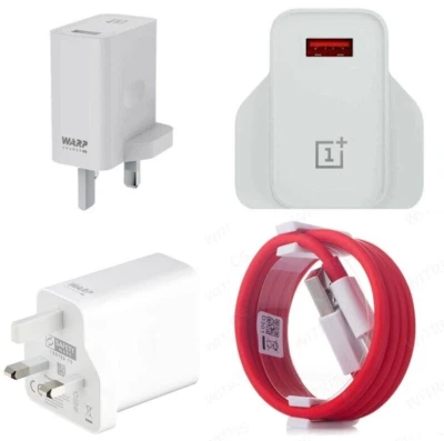 Genuine OnePlus Charger 30W Fast Warp Mains UK Plug + USB To Type C Cable