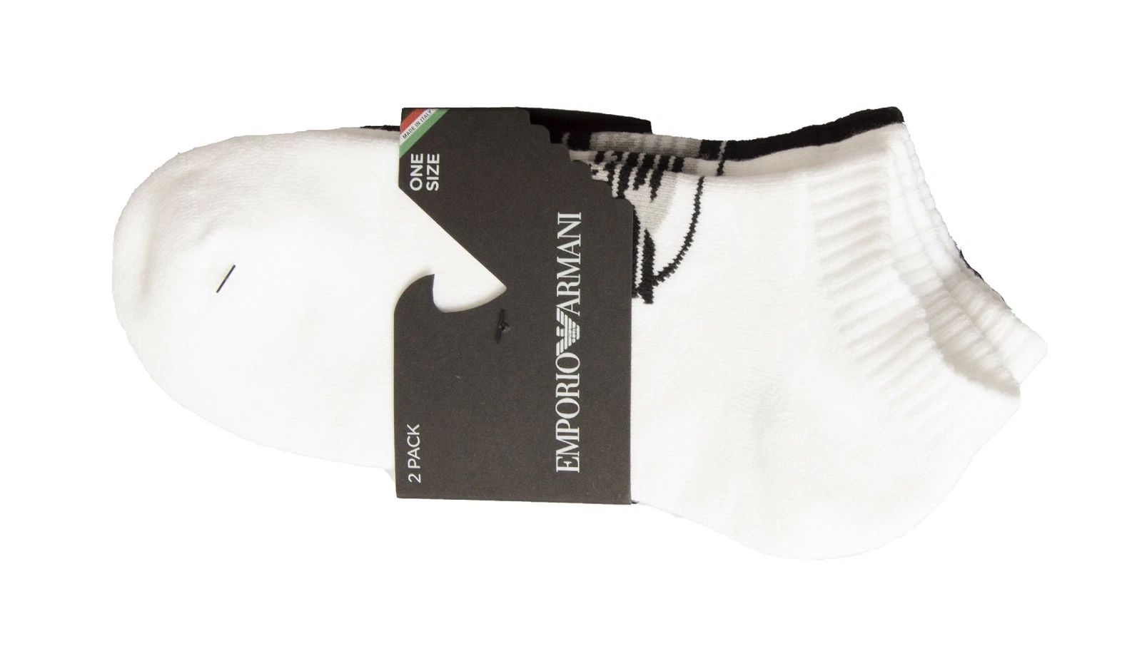 EMPORIO ARMANI men's socks 2 pairs of short terry socks with ghost pattern ankle