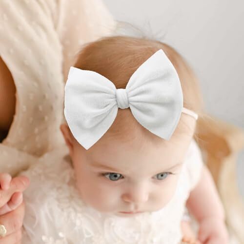 Velvet Baby Bows Nylon Headbands Handmade Baby Girl Bows 4.5 black-velvet - Picture 5 of 7