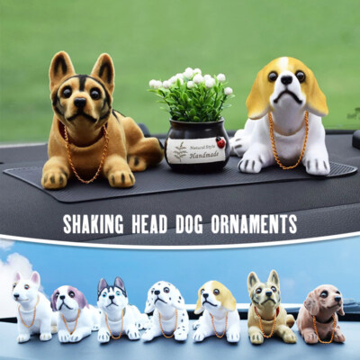 Resin Nodding Shaking Dog Simulation Puppy Car Interior Ornament Home Decor Gift