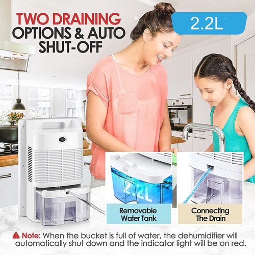 2.2LDehumidifier Portable Quiet Home Air Dryer for Mould Moisture Damp&Remote US - Picture 9 of 20