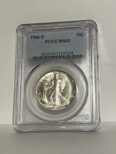 1946-S Walking Liberty Silver Half Dollar 50C PCGS MINT STATE 65 MS