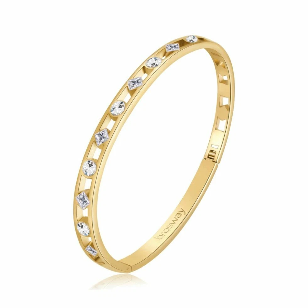 Bracciale Brosway Donna Acciaio Gold Rigido Cristalli Coll With You  Bwy20